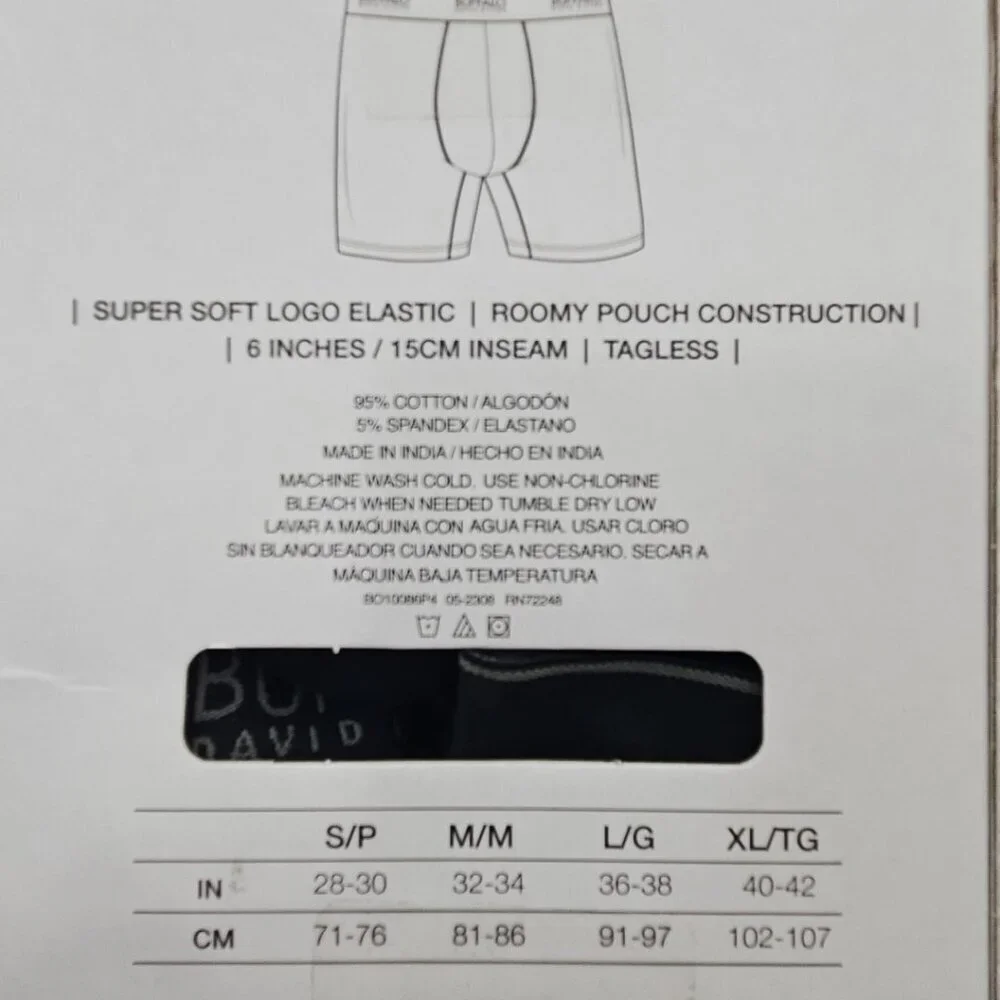 Buffalo David Bitton 4-Pack Boxer Briefs Men's‎ S (28-30) Grey Black NIB Stretch